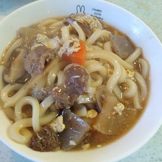 牛すじ煮込み卵とじうどん